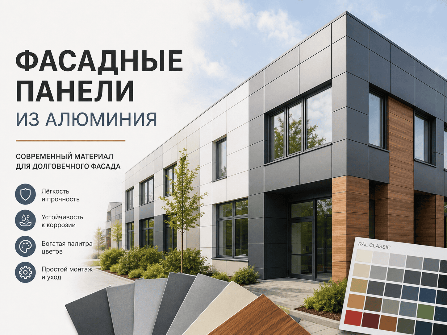 Фасадные панели из алюминия: как выбрать материал и цвет для современного фасада